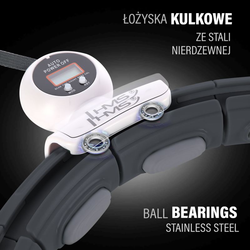 HMS Magnetic Hula Hop Set Black Hhm15 With Counter + Slimming Belt Br163 Red piros szett 17-44-654