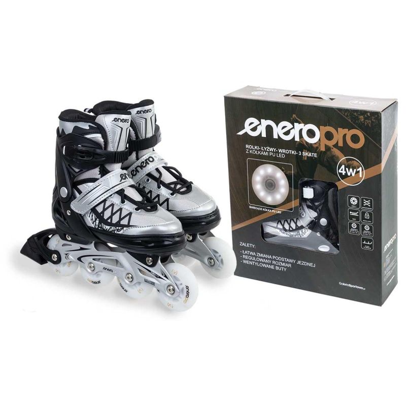 Enero Pro Roller Skates-Roller Skates-Ice Skating 4in1 Led 38-41 Gray szürke skates, roller skates