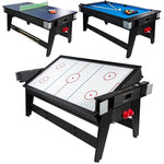 Enero 4-IN-1 MULTIGAMING TABLE BILLIARDS TABLE TENNIS HOOK-UP DINING TABLE .1x81.3CM fekete table games, tables