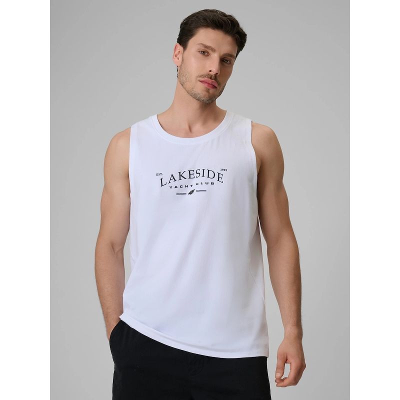 4F Men's regular sleeveless T-shirt with print póló
