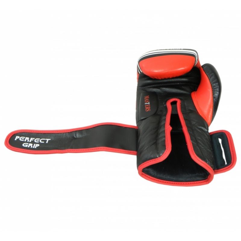 MASTERS FIGHT EQUIPMENT RBT-LF 14 oz Black and Red Boxing Gloves piros kesztyű 0130744-14