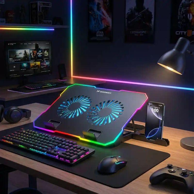 Wozinsky WDCX-A26 NitroCool RGB Gaming Laptop Cooling Pad - Black fekete phones and accessories