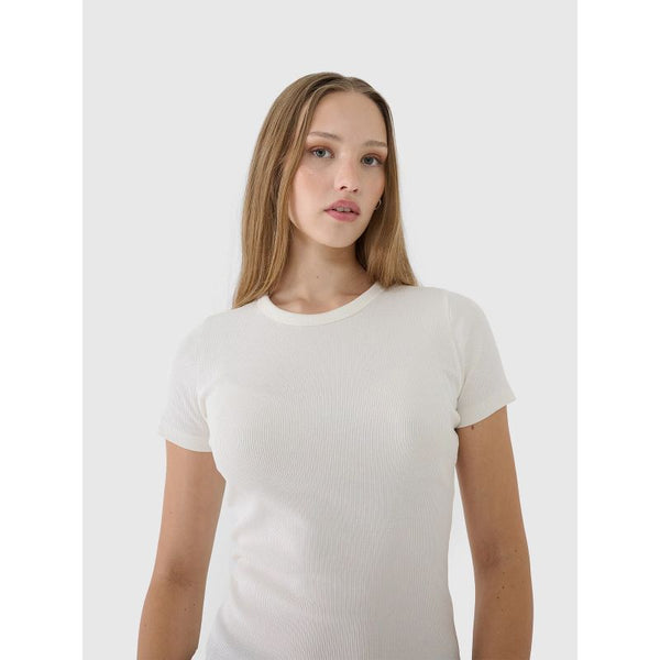 4f Women's slim ribbed t-shirt 4FWSS25TTSHF1968-11S General