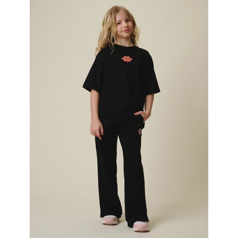Girls' wide-leg sweatpants 4F
