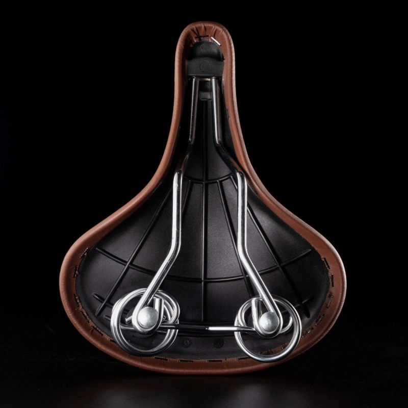 Rockbros 6800S retro comfort bicycle saddle - brown
