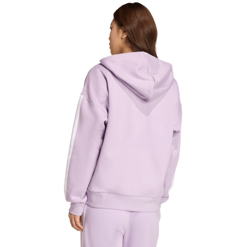 adidas Women's Essentials 3-Stripes Full-Zip Fleece Hoodie Purple JY3080 Ruházat