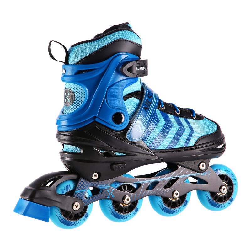 NH18192A 4in1 BLACK-BLUE SIZE L(39-43) ROLLER SKATES WITH HOCKEY SLEEVE NILS EXTREME kék görkorcsolya