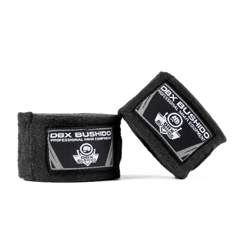 DBX Bushido Cotton Boxing Wraps - 4 Meters | Black elastyczne złote martial arts equipment