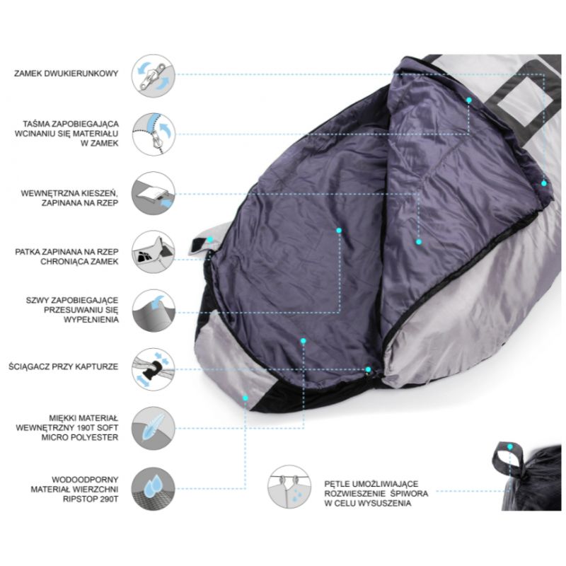 Meteor Indus sleeping bag uniw tourist equipment, sleeping bags