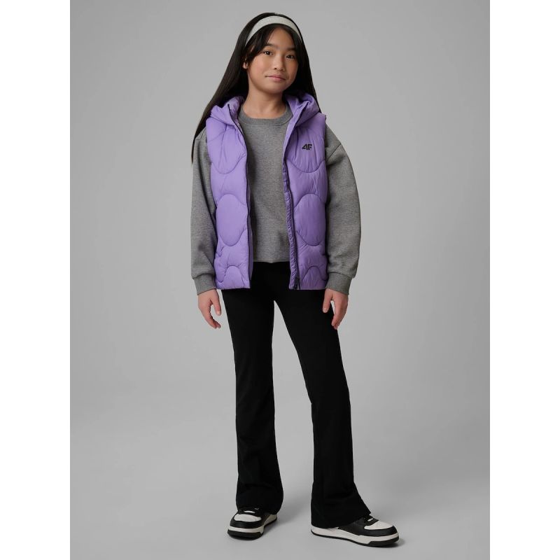 Girls' hooded vest 4F 4FJRSS26TVJAF355-51S vests