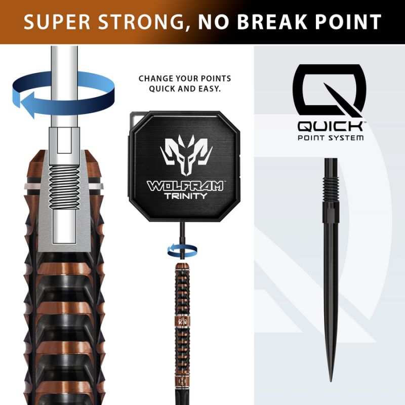 Harrows TOLFRAM TRINITY 97% steeltip darts papucs