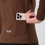 Rockbros TVI women's cycling jersey insulated autumn/winter L - brown l \ brązowy kötött sapka 15310007004-211737
