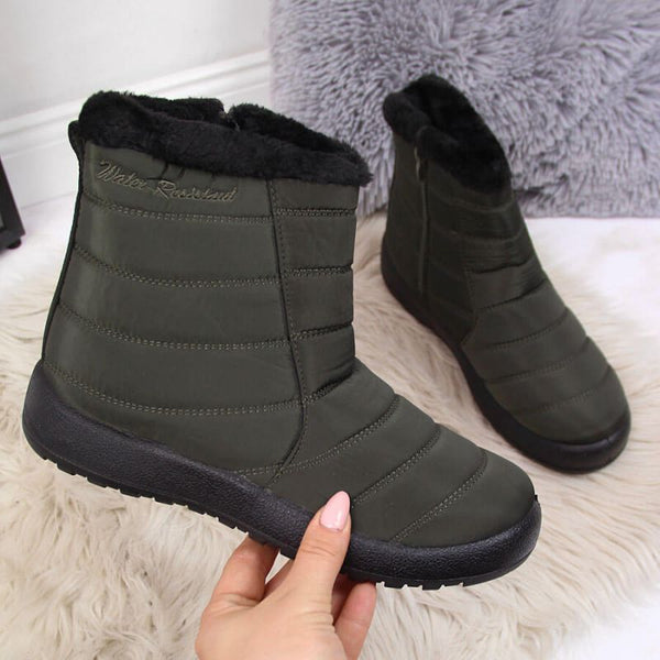 Inny Waterproof snow boots with zipper NEWS W EVE181D khaki Túracipő
