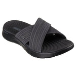 Skechers Women's Flip-Flops GO WALK FLEX SANDAL IMPRESSED 141420 BKGY