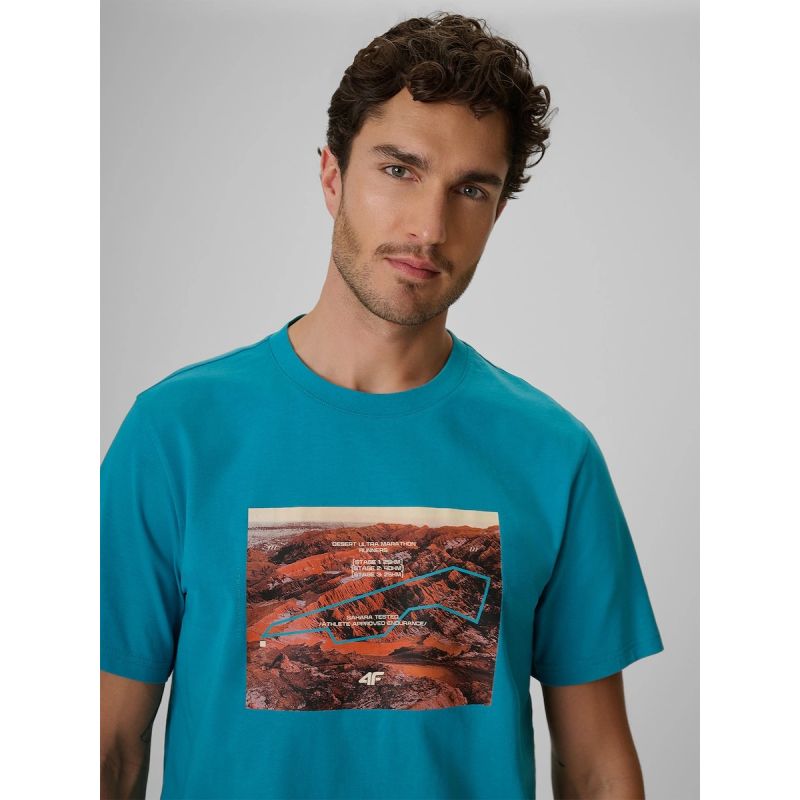 4F Men's regular printed T-shirt férfi póló 4FRSS26TTSHM4238-35S