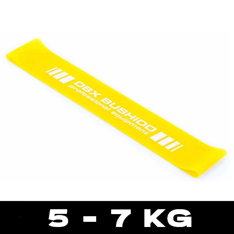 DBX Bushido Power Band MINI - Training band for mobility exercises YELLOW 5-7 kg 18 - 25 kg training equipment