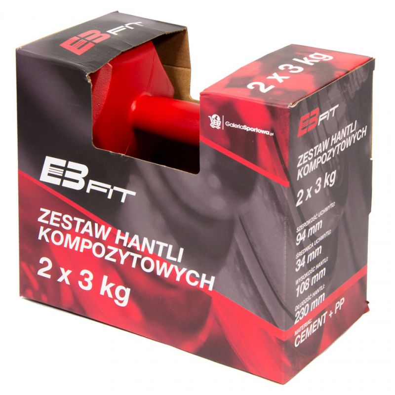 Inny EB FIT composite dumbbell set 2x3kg red 1027036 Kiegészítő