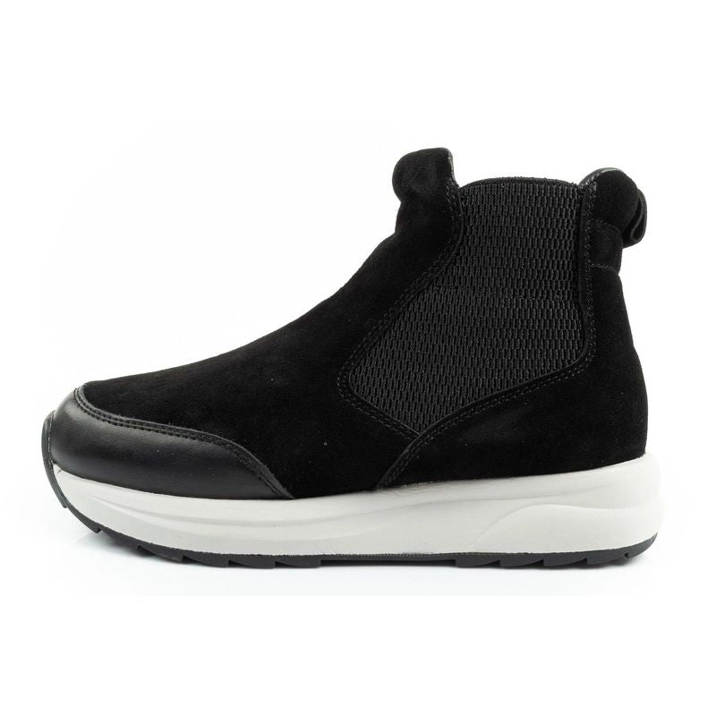 Scholl Beverly Bootie Women's Leather Ankle Boots Black fekete shoes