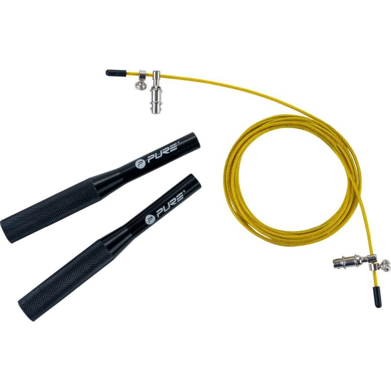 Pure 2 Improve 3-In-1 Weighted Skipping Rope, Replaceable Lines, Pure 2 Improwe fekete ropes, training equipment