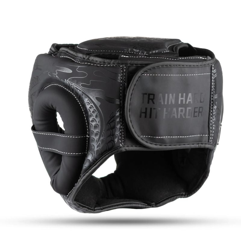 DBX Bushido "Black Dragon" Boxing Sparring Helmet | fekete fejvédő ARH-BlackDragon