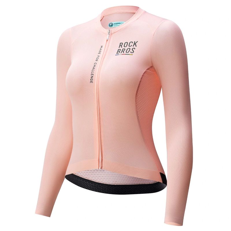 Rockbros 15110012012 ROAD TO SKY women's cycling jersey long sleeve L - pink l \ różowy póló