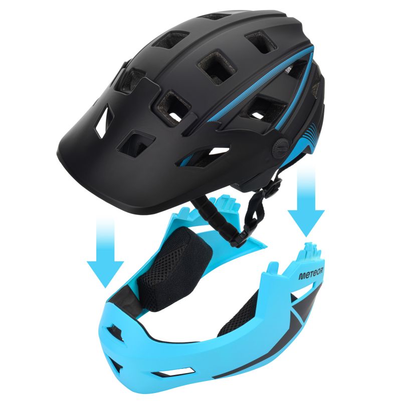 Meteor Hydra M Full-Face Bike Helmet 55-58 cm Black/Blue uniw sisak 17898