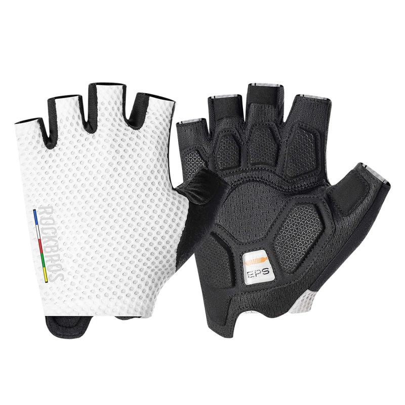 Rockbros ROAD TO SKY Short Shock Absorbing Cycling Gloves M - White m \ biały kesztyű 16220043002-211641