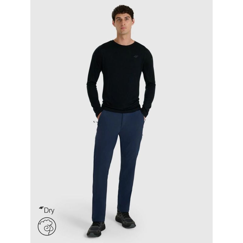 Men's quick-drying trekking longsleeve with merino wool 4F 4FWAW25TFLOM430-20S