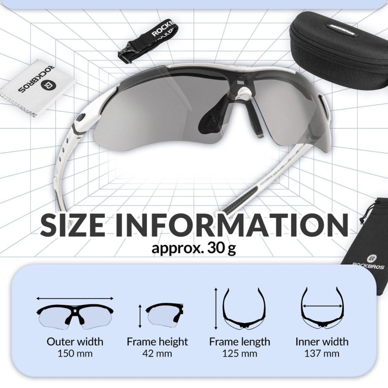 Rockbros sports glasses model 0089 transp glasses, training equipment