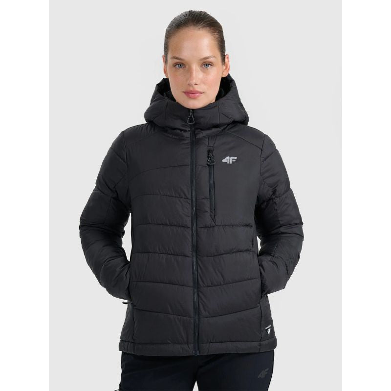 Women's down trekking with Primaloft Silver filling 4FRAW25TDJAF0792-20S szürke kabát