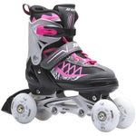 Enero Roller Skates-Roller Skates-Ice Skating 4in1 Pro Led 30-33 Pink-Gray szürke skates, roller skates