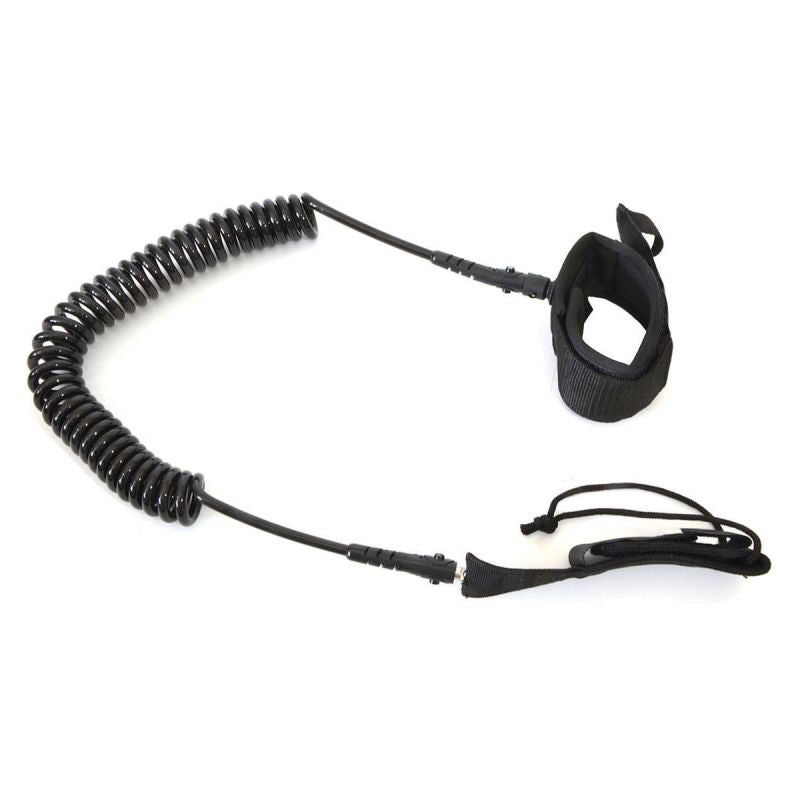 Safety rope for Enero SUP 9 board, black, spiral, 275 cm -