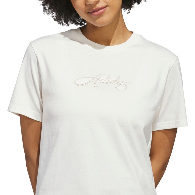 Adidas Cursive Wordmark Graphic Women's T-Shirt White 2xs póló