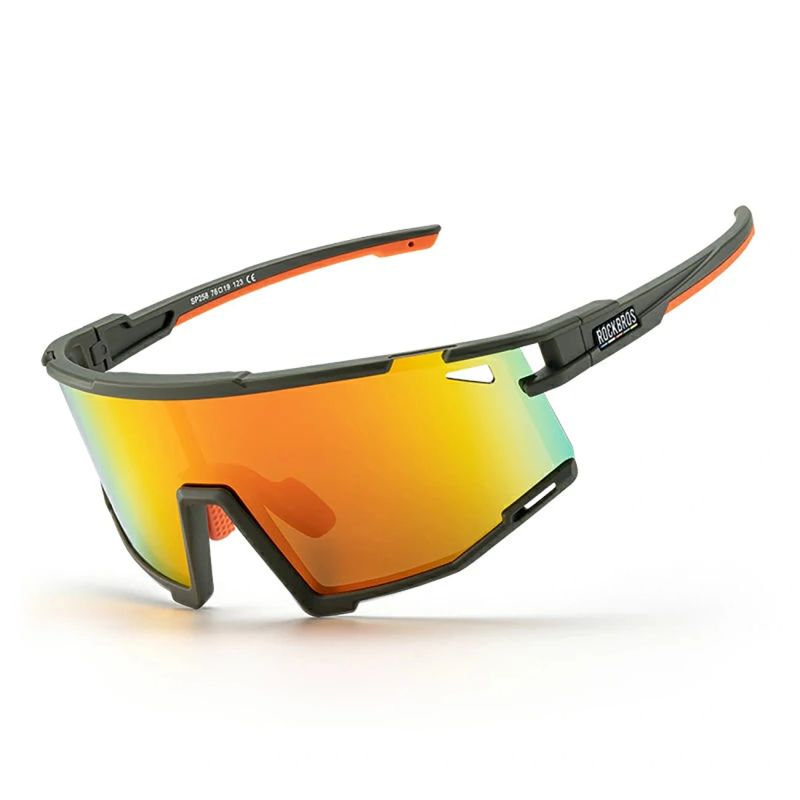 Rockbros SP258 ROAD TO SKY Cycling Glasses Polarized Orange Lenses - Green zielony training equipment