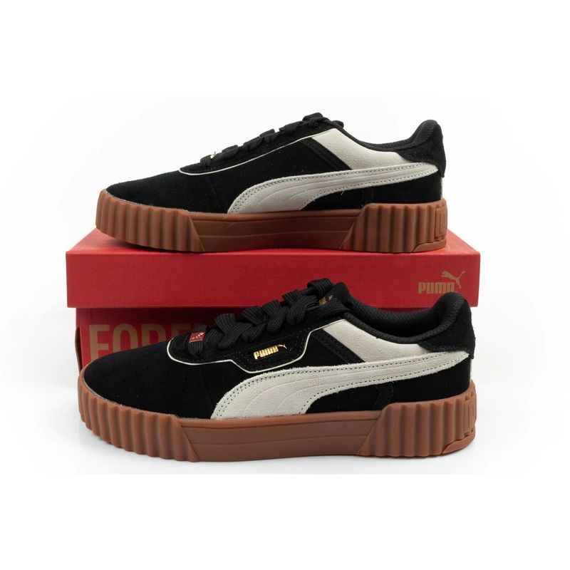 Puma women's sports sneakers Carina 3.0 leather fashionable fekete cipő