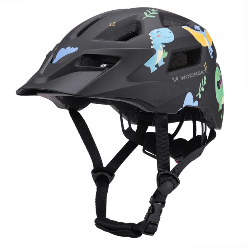 Wozinsky Children's MTB Bike Helmet with Detachable Visor XS - Black 48-52 cm \ czarny védőfelszerelés HT-45R-199825