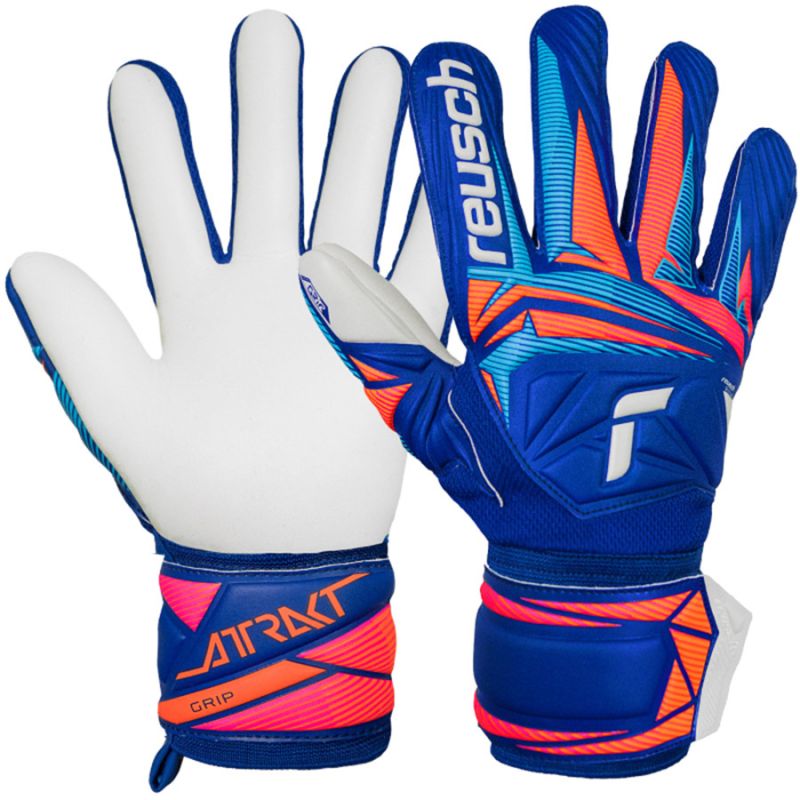 Reusch Attrakt Grip goalkeeper gloves blue 5670815 kék kapuskesztyű
