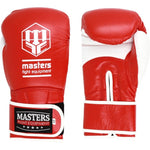 MASTERS FIGHT EQUIPMENT MASTERS RBT-PERFECT-GRIP Leather Boxing Gloves 12 oz biało - czarne kesztyű 01587-12-0105