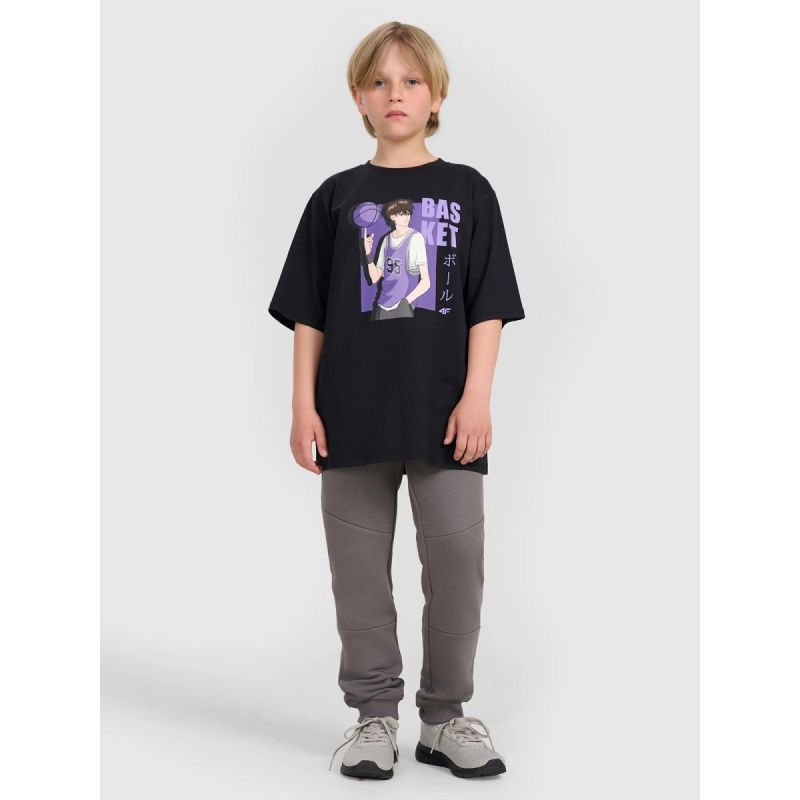 Boy's oversize T-shirt with print 4F 4FJRAW25TTSHM3062-20S