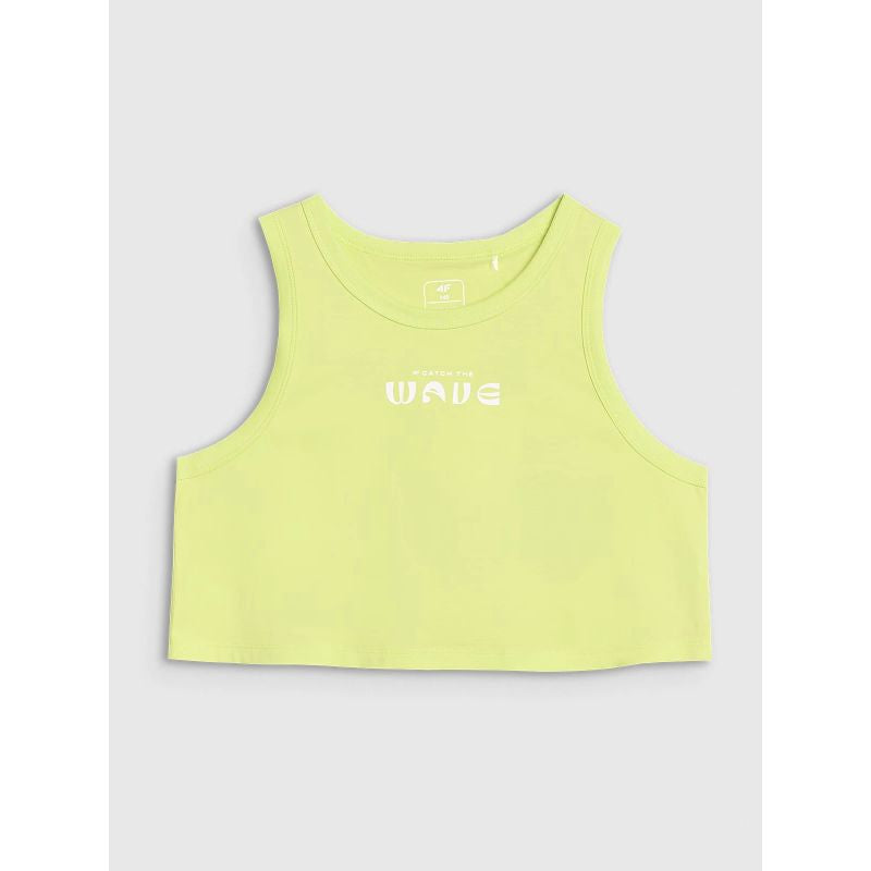 Girls' oversize printed crop top 4F 4FJWSS25TSLEF112-45S