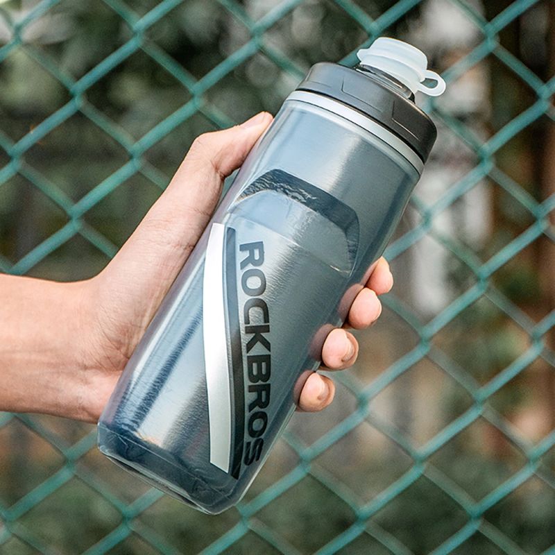 Rockbros Thermal Bike Bottle 620 ml BPA Free - Gradient Black fekete water bottles, training equipment, tourist equipment