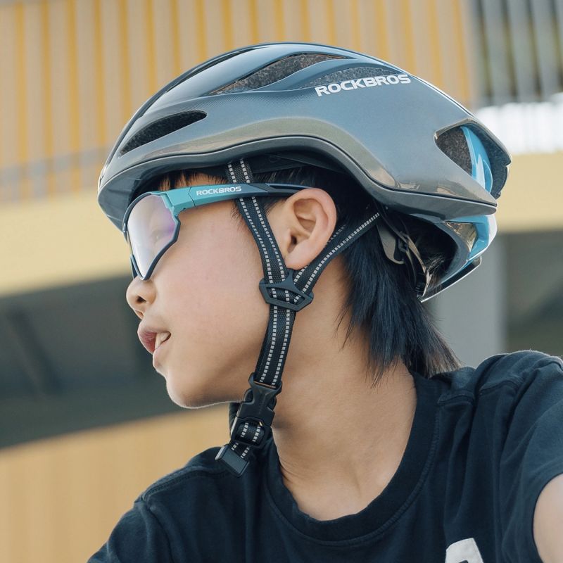 Rockbros TS-42 lightweight bicycle helmet 58-62 cm - titanium tytanowy lights