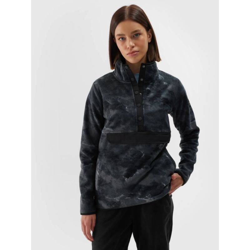 Women's oversize stand-up collar fleece 4F 4FWAW24TFLEF298-90A pulóver