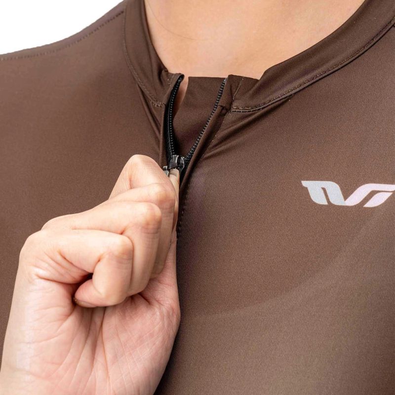 Rockbros 15110007003 TVI Sleeve Cycling Jersey - Brown barna póló 15110007003-211720