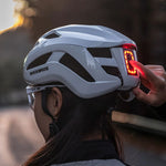 Rockbros ZK-077 Bicycle Helmet with Integrated Multi-Directional Lighting 57-61 cm - White biały helmets, lights