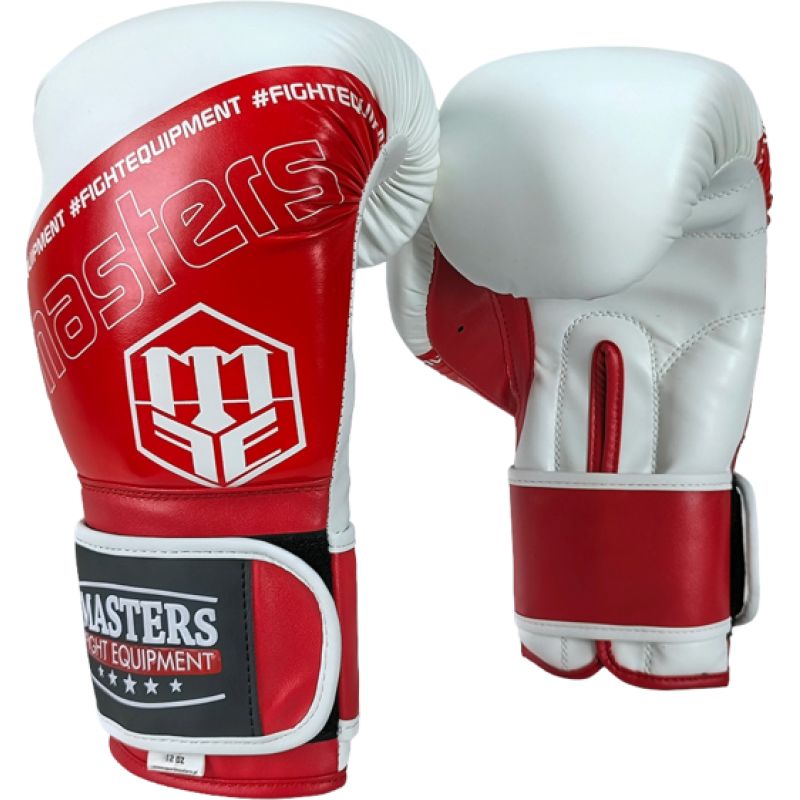 MASTERS FIGHT EQUIPMENT RPU-FOLK Boxing Gloves 12 oz White-Red piros kesztyű 013505-12