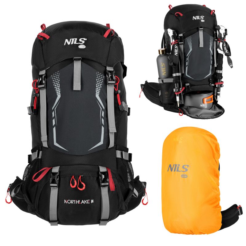 Nc1993 Northlake Black Tourist Backpack 30l+10 Nils Camp fekete hátizsák