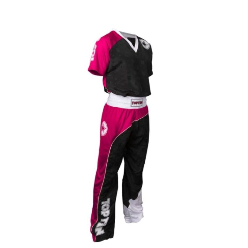 TOP TEN "BOW" kickboxing outfit black and pink XL (190 cm)