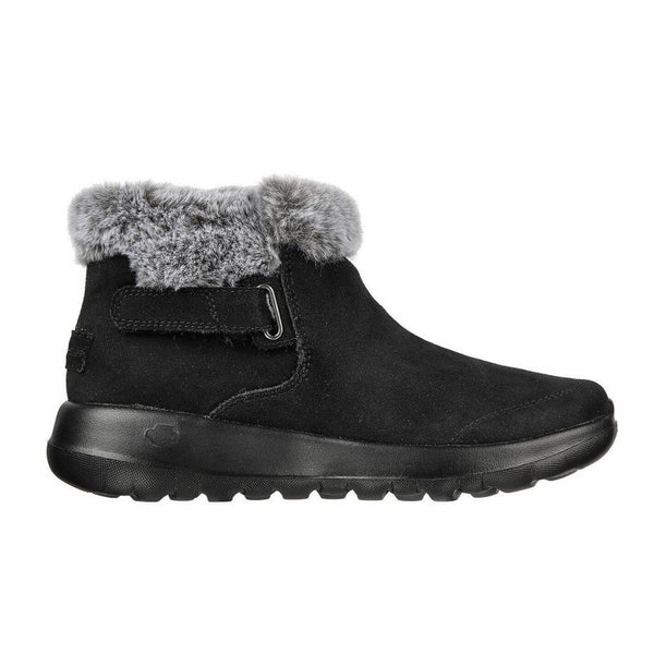 Skechers ON-THE-GO JOY FIRST GLANCE Women's Winter Boots in Suede Leather with Fur, Black (144041-BKGY) Cipő