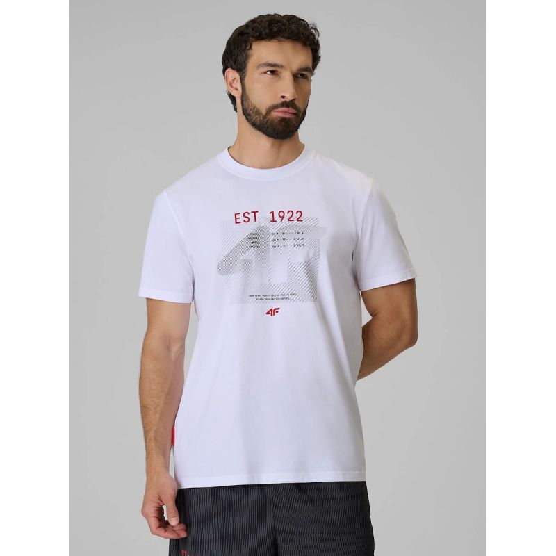4F Men's regular printed T-shirt póló 4FRSS26TTSHM4039-10S